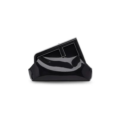 FENDI FIRST MIDI OVERSIZED F METAL CLIP PATENT LEATHER SHOULDER CROSSBODY CLUTCH 8BP137ANSNF0GXN (30*20*14cm)